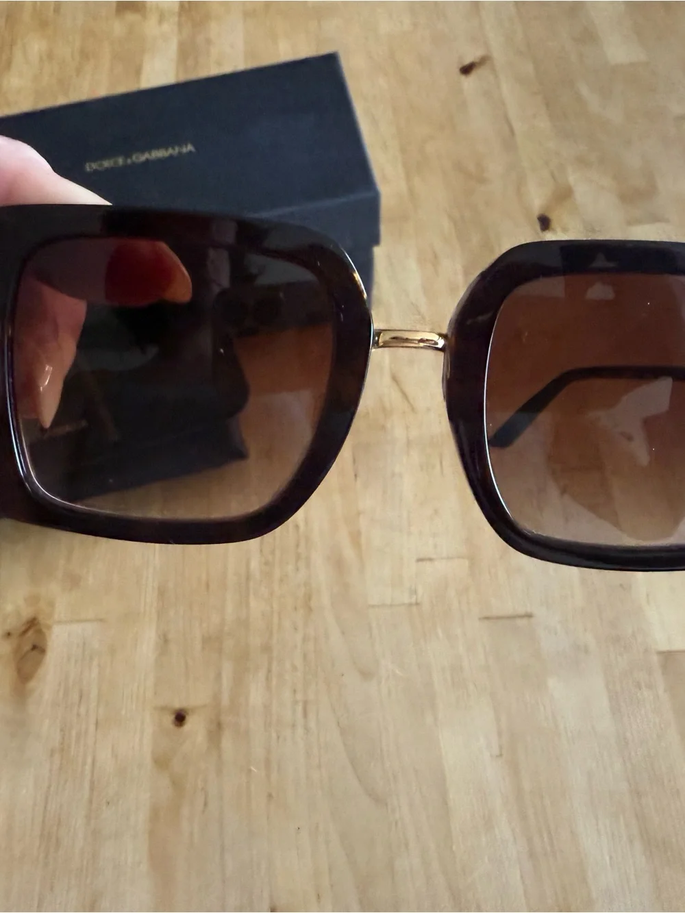 Dolce & Gabbana Dark Brown Square Sunglasses with Black Case